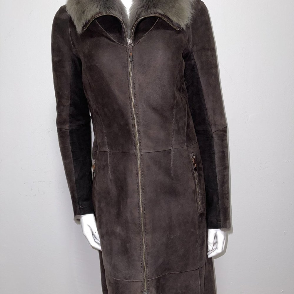 VESPUCCI SHERLING leather coat - Picture 10 of 11